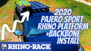 Rhino rack pioneer platform + backbone installation for 2020 pajero sport