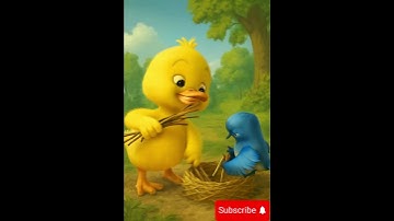 Baby Lucky Duck helps little bird to building its nest #cute #ducklingspro #funny #luckyduck #duck