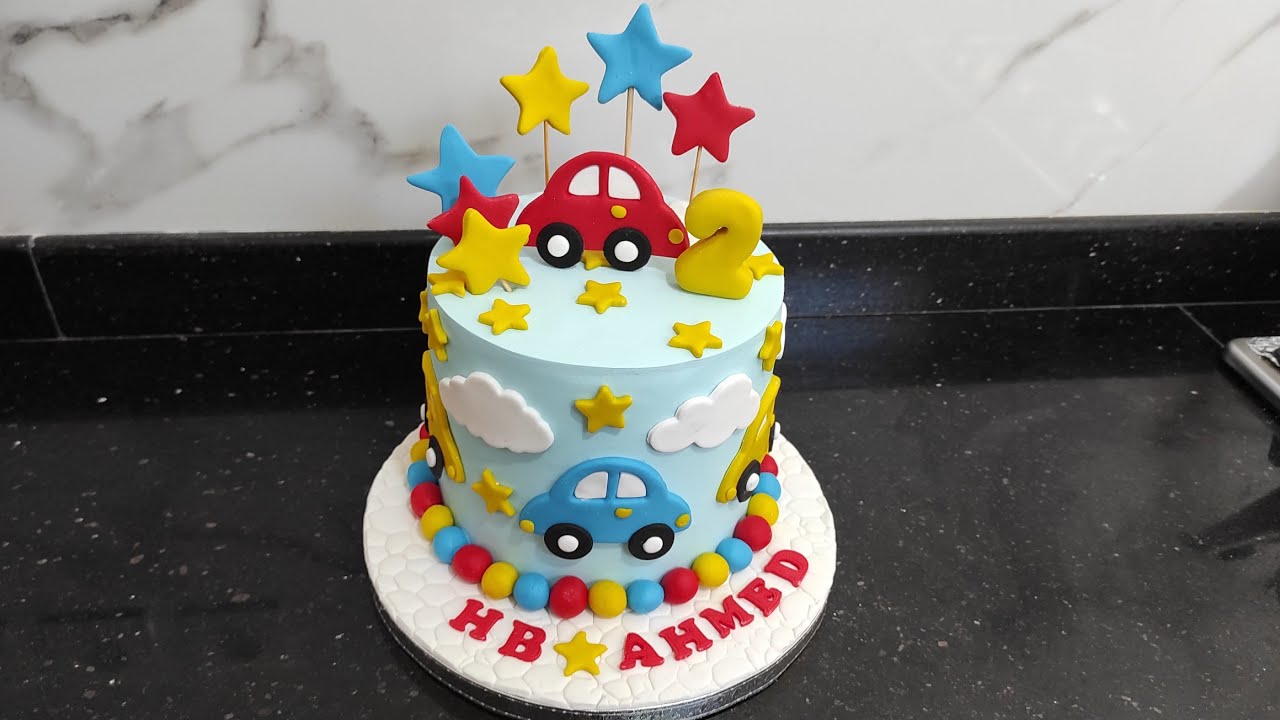 كيك ديزاين السيارات بطريقة بسيطة وسهلة للمبتدئات ....car cake design..gâteau de voiture
