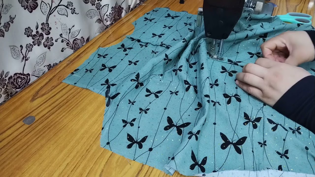 تفصال وخياطه نفنوف موديل كشكش بالأسفل مسطره دكم للامام جيب 🌹🌹🌹