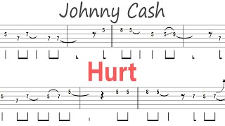 Johnny Cash - Hurt / Guitar Solo Tab+BackingTrack