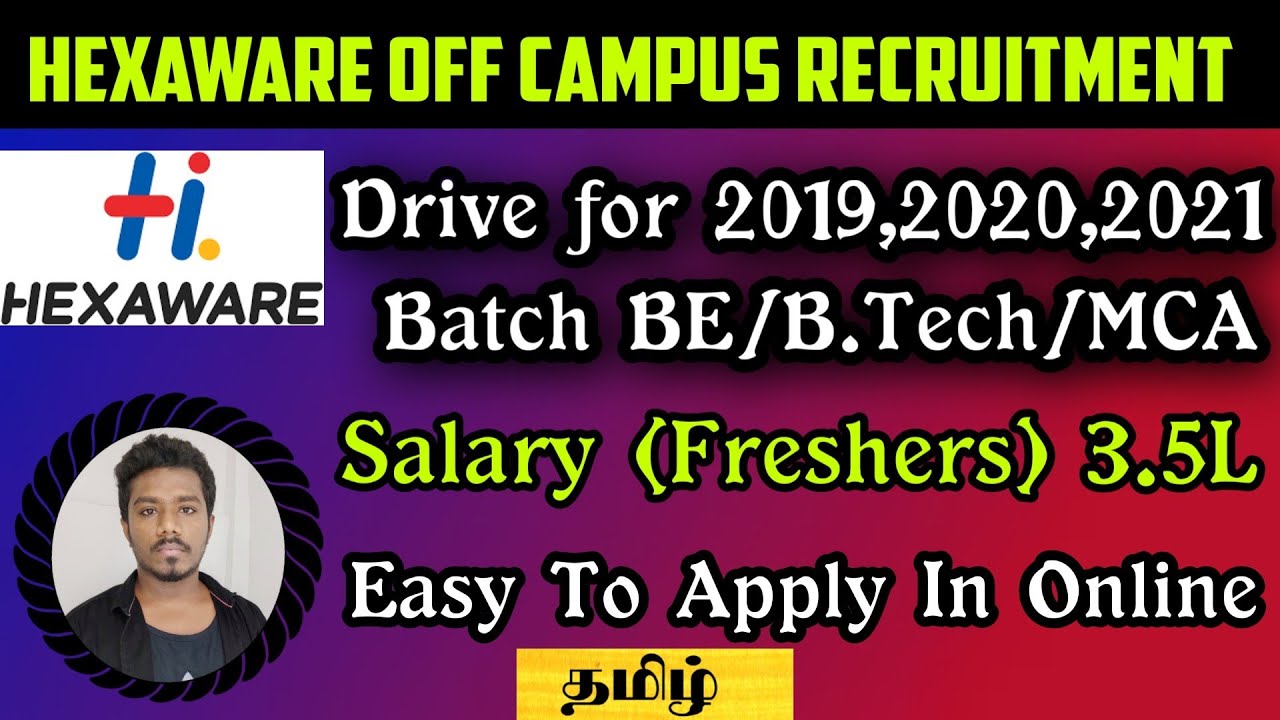 Hexaware Off Campus Recruitment Drive for 2019,2020,2021 Batch-BE/B.Tech/MCA-3.5 LPA | Apply Online