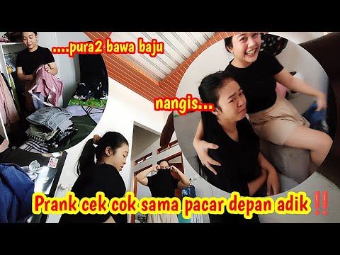 Prank berantem sama pacar depan adik‼️sampai nangis