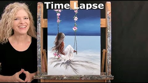 TIME LAPSE - Learn How to Paint "SUMMER SEASCAPE SWING" with Acrylic Paint - Easy Painting Tutorial