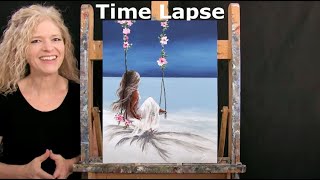 TIME LAPSE - Learn How to Paint "SUMMER SEASCAPE SWING" with Acrylic Paint - Easy Painting Tutorial screenshot 5