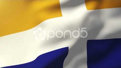 Isles Of Scilly Flag Waving In The Wind. Looping Sun Rises Style. Animation