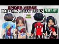 Spiderverse boy and girl matching outfit codes for berry avenue and bloxburg 