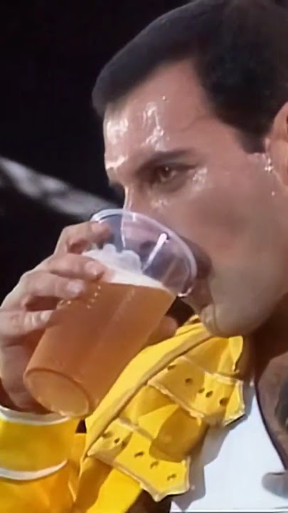 Freddie Mercury drinks beer at the 1986 Wembley concert  #freddiemercury #queen #shorts