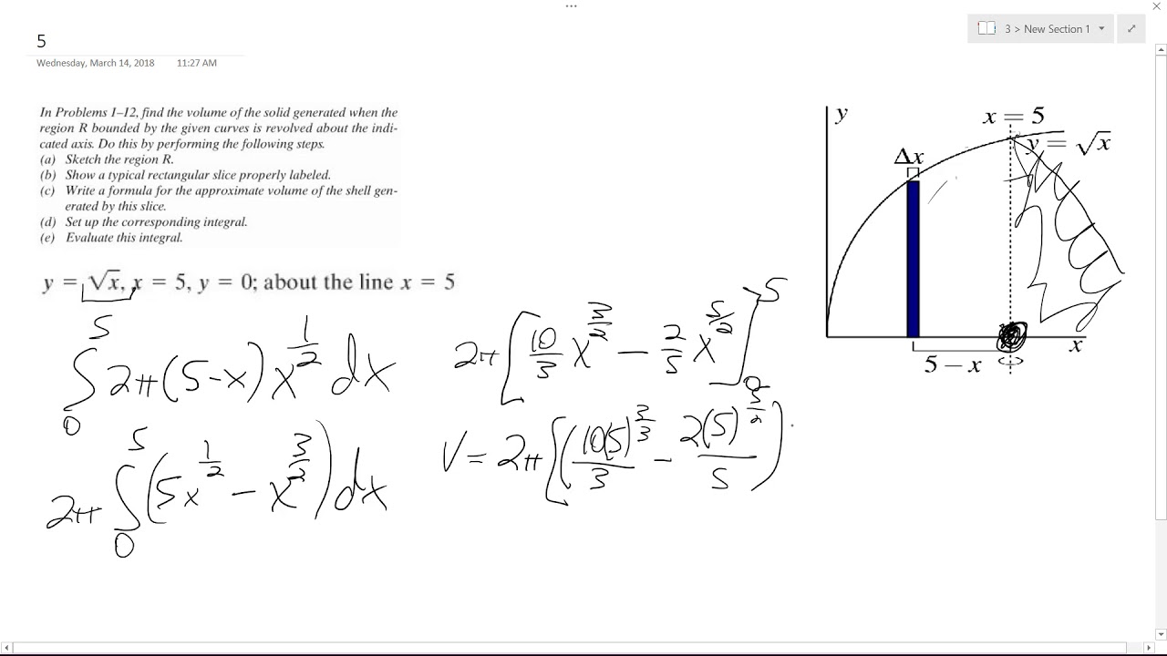 Y Sqrt X X 5 Y 0 About The Line X 5 Youtube