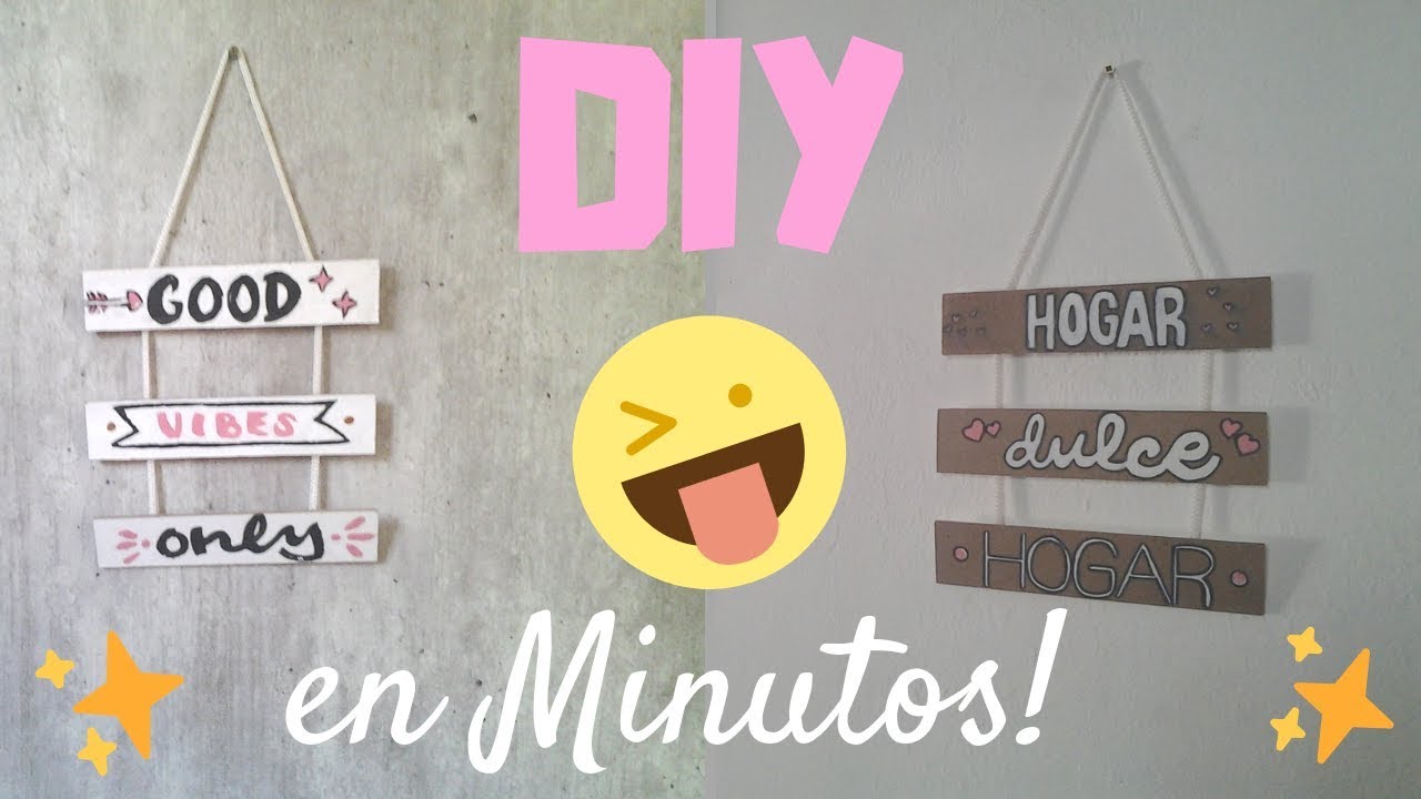 Como hacer COLGANTES con FRASES en MINUTOS/DIY HOME - YouTube