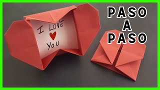  Cajita de CORAZÓN de papel Origami FÁCIL  | Papiroflexia PASO A PASO
