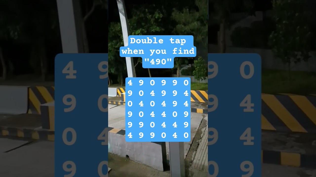 Observation Visual Test: 5 Seconds For You To Spot:490. Try Your