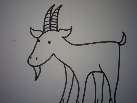 Hoe teken je een geit (makkelijk) (how to draw a goat)