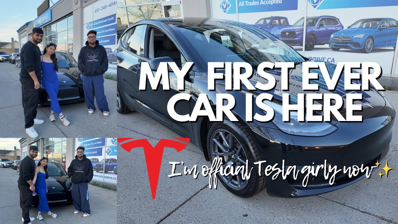 Come with me to get MY FIRST EVER CAR Tesla Model 3 - YouTube