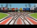 Train Video Indian Railways Station Passenger Diesel Engine || Bumpy Forked Crossing Railroads Track