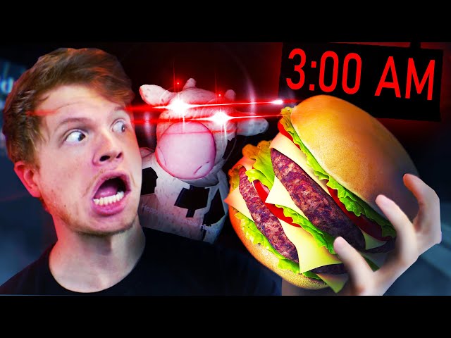 DON'T EVER COOK A BURGER AT 3:00 AM!!?! (Scary Game!) Happy's Humble Burger Barn