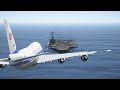 Boeing VC-25 (747) Emergency Landing On Aircraft Carrier | GTA 5