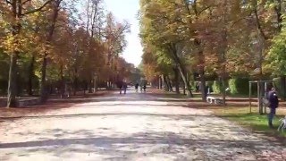 Parco ducale a Parma in autunno in bicicletta