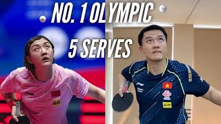 5 Serves of World No. 1 Chen Meng | Table Tennis Tutorial