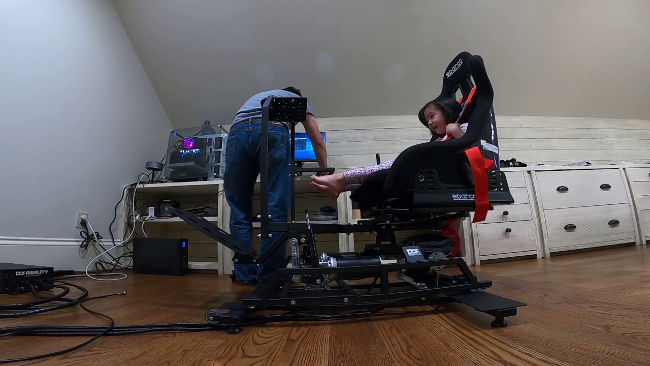 H3 Racing Sim Racing Sim Build: testing DOF Reality H3 on my daughter - YouTube