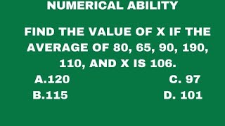 Civil Service Exam Part 33 Worded Problem Solving in Average of a Number average sumofnumbers cse