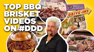 Top 10 #DDD BBQ Brisket Videos with Guy Fieri | Diners, Drive-Ins and Dives | Food Network