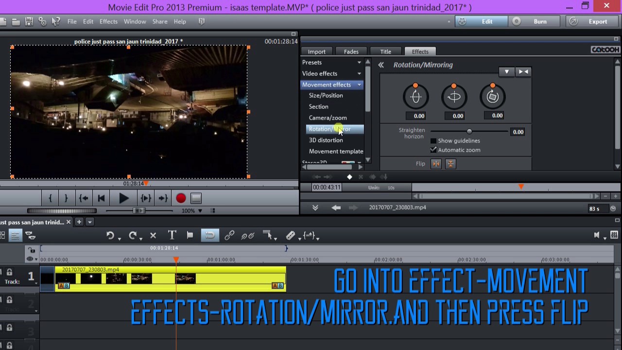 Rotate Video In Magix Movie Edit Pro