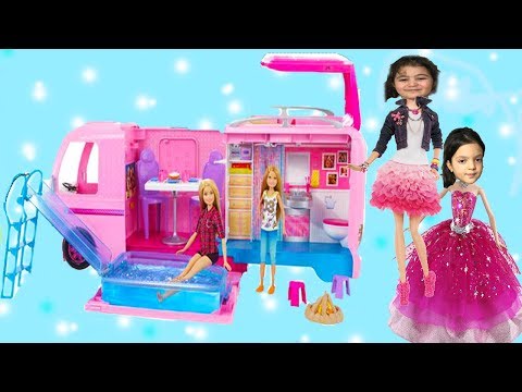 MASAL VE ÖYKÜYE BÜYÜK SÜRPRİZ! RÜYA KARAVANI Barbie Dolls in Dream Camper  - Comedy for Kids