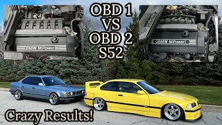 OBD 1 Converted S52 vs. OBD 2 S52 Side by Side Comparison | The Differences in Action!