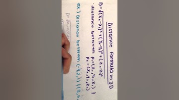 Distance formula in 3D