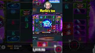 Mega Win On Power Of Merlin!! (Bonus Buys) #Slots #Casino #Powerofmerlin #Shorts