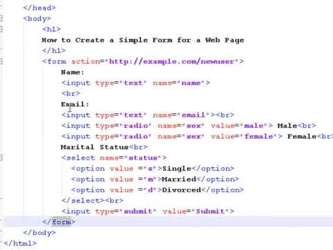 How to Create a Simple Form for a Web Page - YouTube