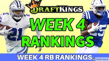 DRAFTKINGS NFL PICKS WEEK 4 RANKINGS | NFL DFS PICKS
