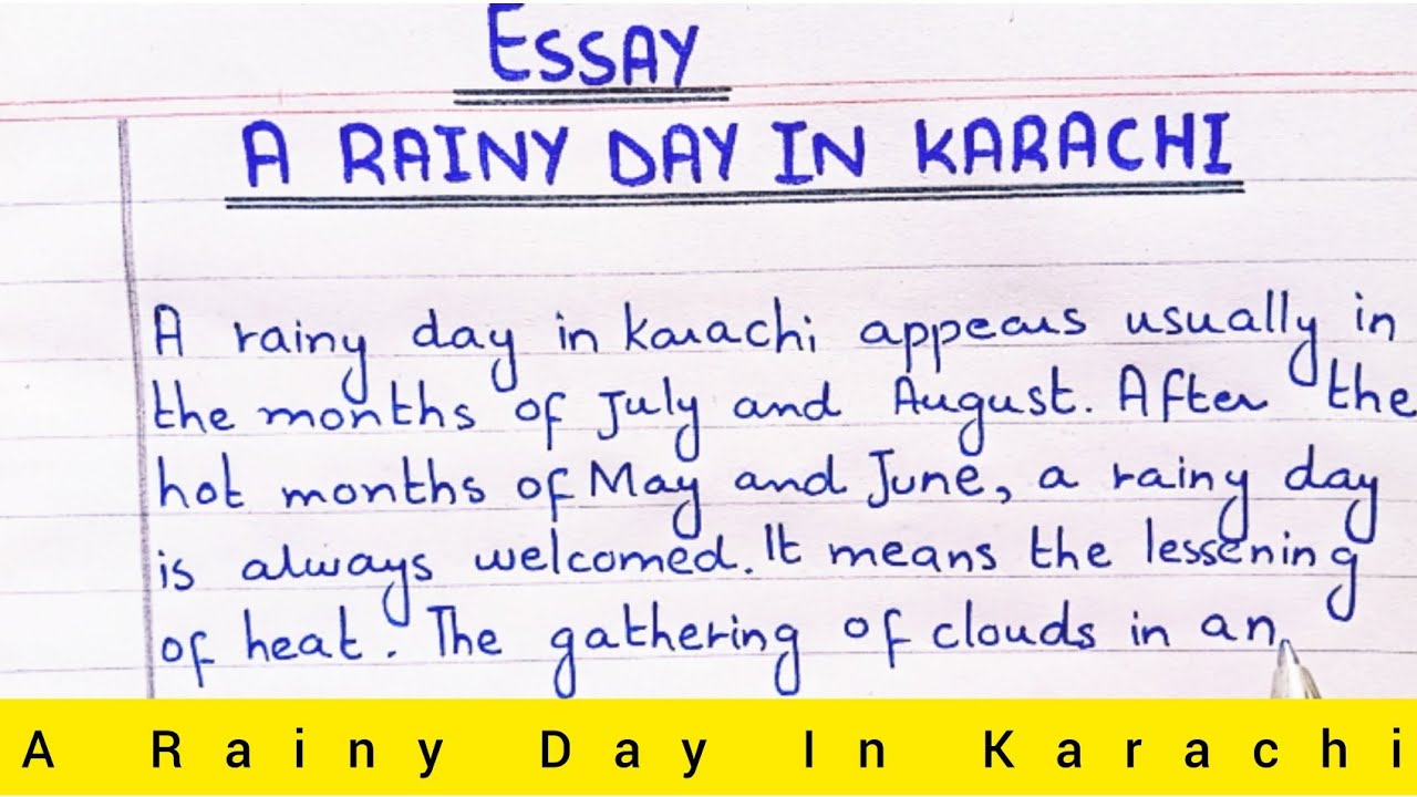 rainy season in karachi essay