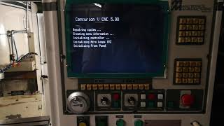 Milltronics vm16 centurion V stuck with feedhold button light on.