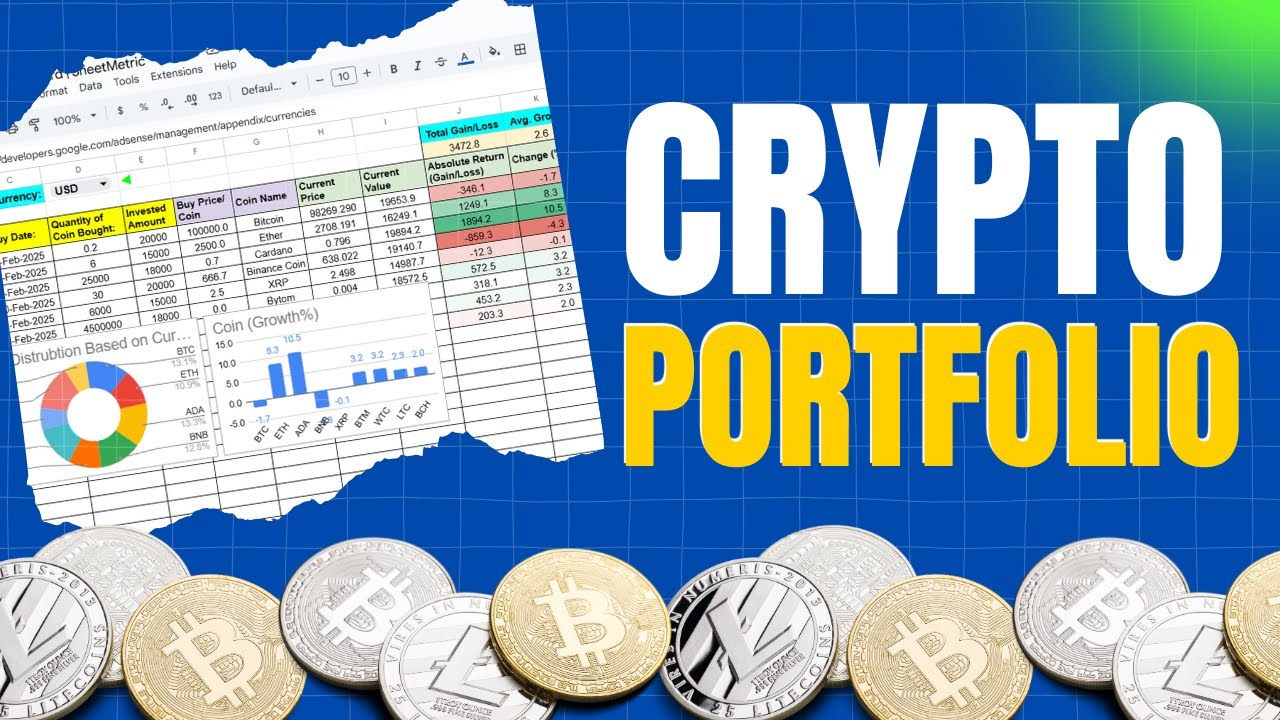 Crypto Portfolio Tracker like a PRO💲 in Google Sheet- DIY- Live Price Update