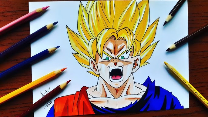 Como Desenhar o Goku SSJ BLUE [Dragon Ball Super] Passo a Passo