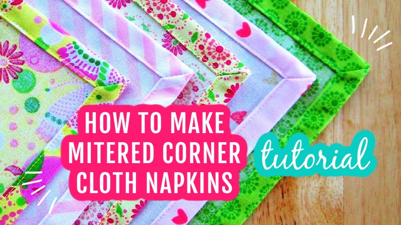 How to Sew a Cloth Napkin  DIY Mitered Corner Napkin Tutorial