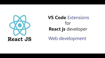 VS Code Extension for React js developer || web development