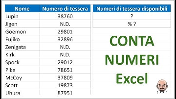 Conta celle contenenti i numeri con Excel