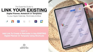 Pt 4: Add Link To Create A Reminder In Any EXISTING Digital Planner Or Template Using Shortcuts