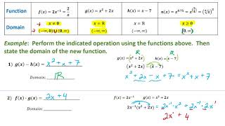 Algebra 2 Function Operations and Composition