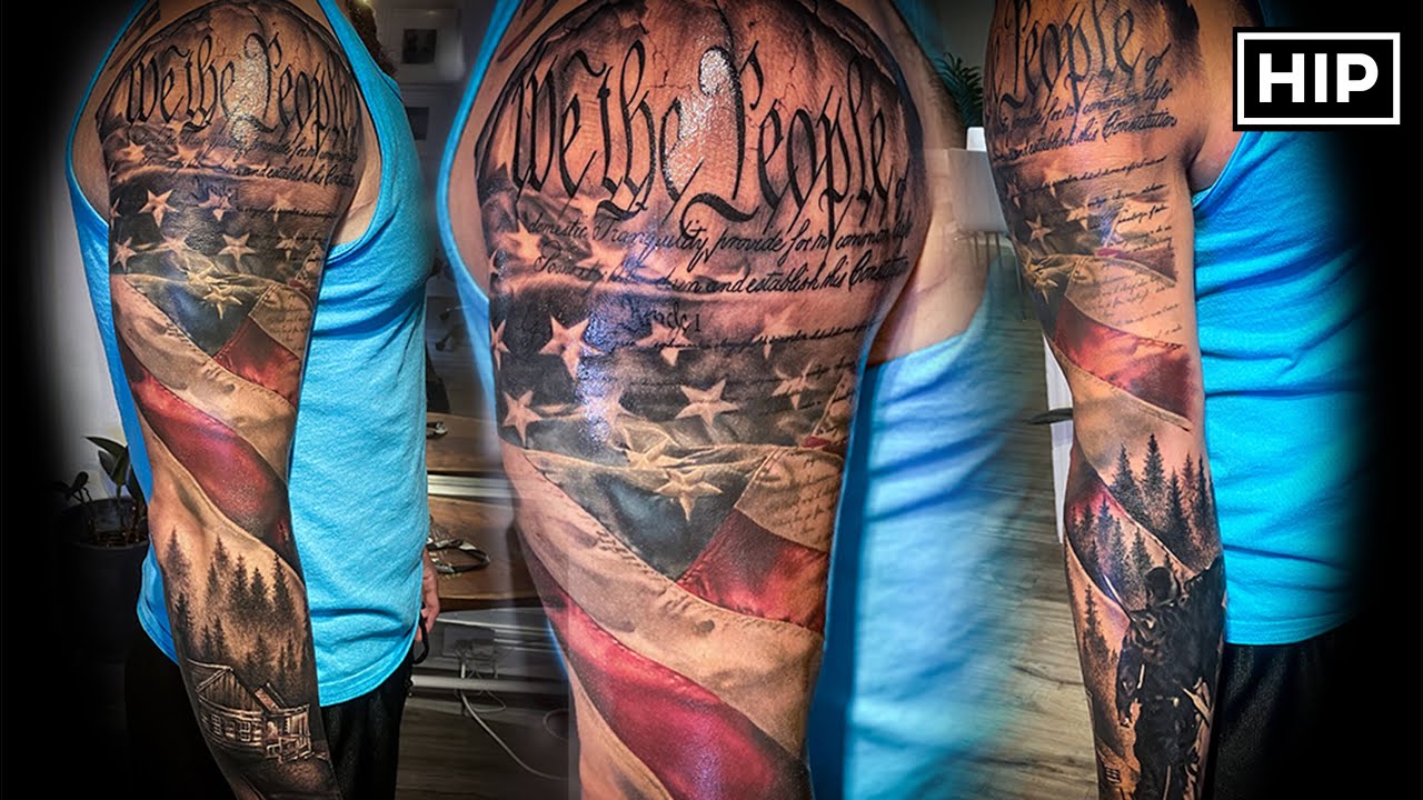 Top 89 American Flag Sleeve Tattoo Ideas  2021 Inspiration Guide