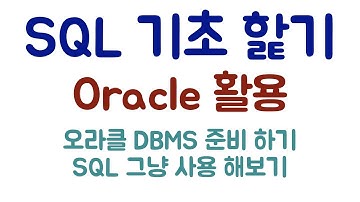 [SQL] SQL 사용 준비 하기(feat. Oracle)