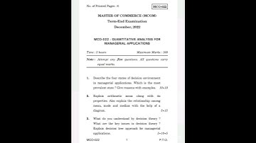 MCO 022 December 2022 Question Paper | IGNOU