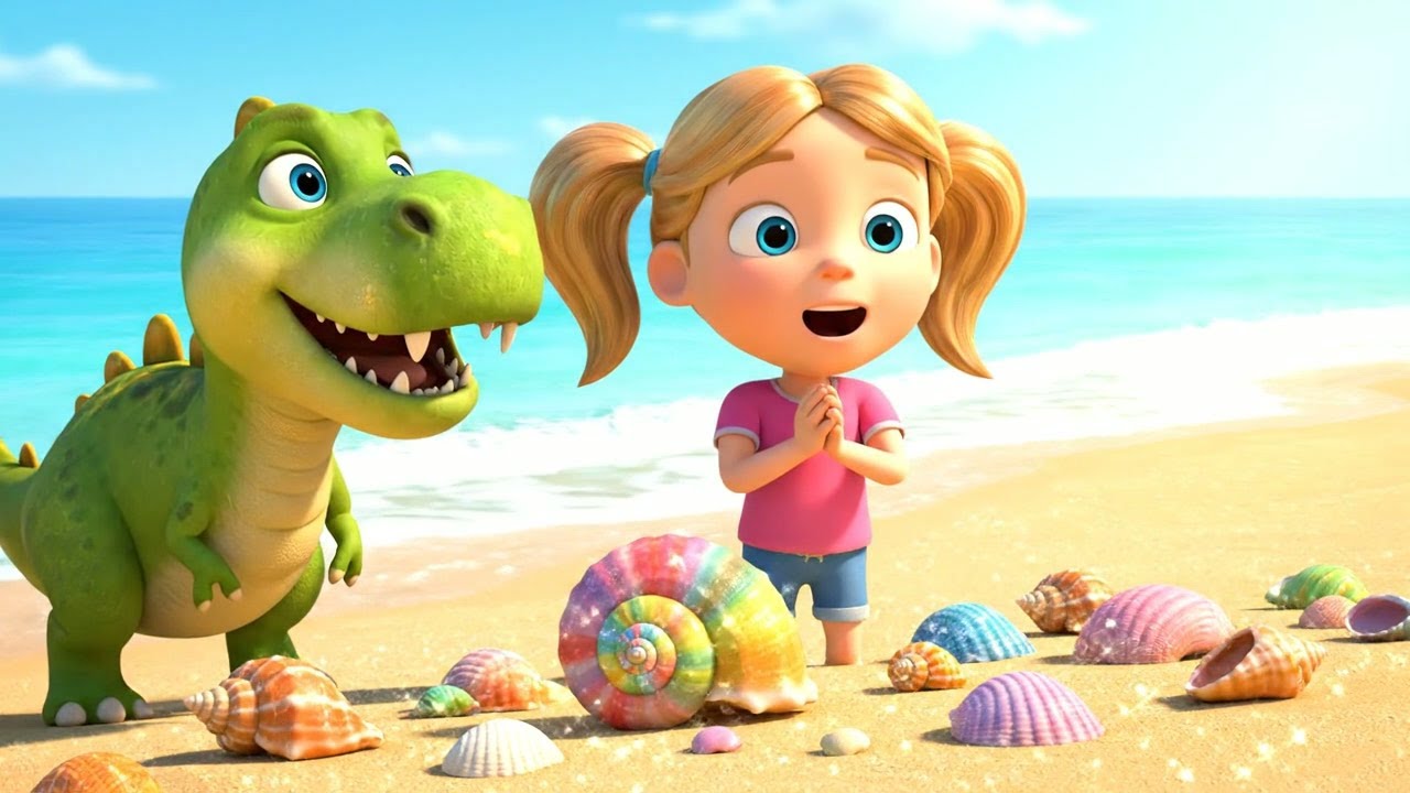 Mischievous Dino Hid the Shiny Shells | Nursery Rhymes for Kids & Baby Songs
