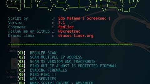 Dracnmap-Network Gathering and Exploit on Kali Linux