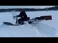 Мототолкач & снегоход на гус шириной 600 мм по свежему снегу по пояс  Мотобуксировщик Ураган Зверь!