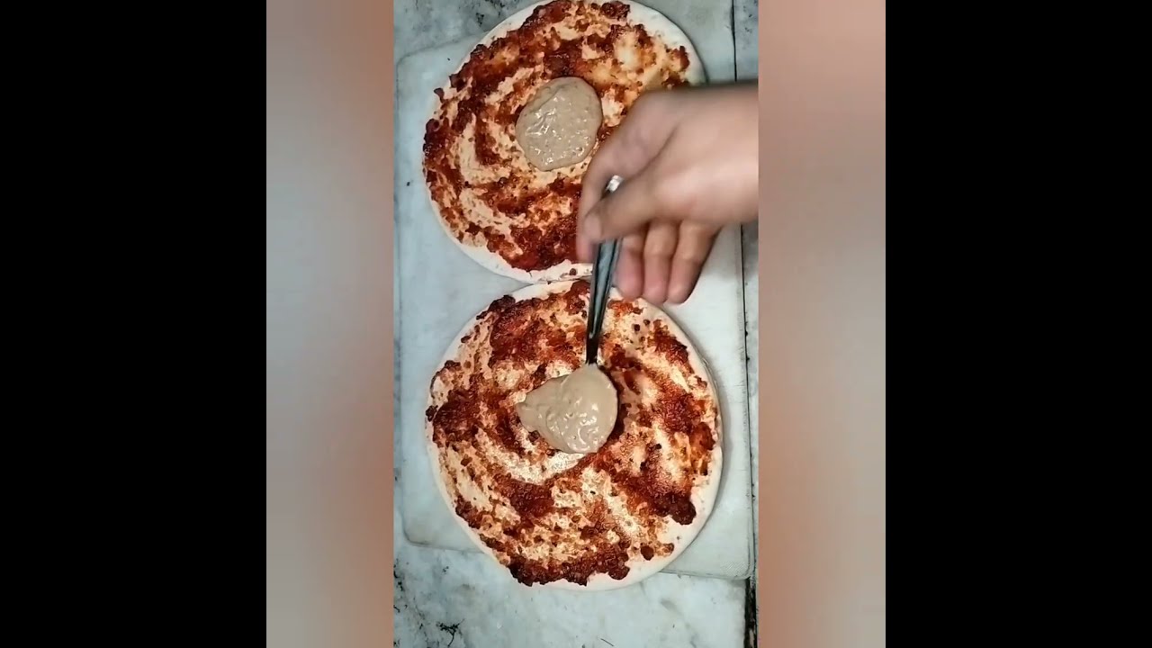 Veg pizza with satey sauce and pizza sauce #cheesypizza #yummyfood # ...