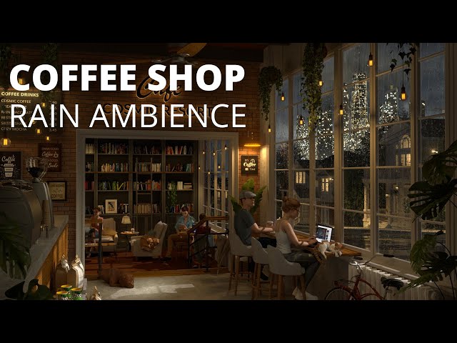 Immersive Coffee Shop Ambience with Rain Sounds for Studying and Relaxing / 8 HOURS class=